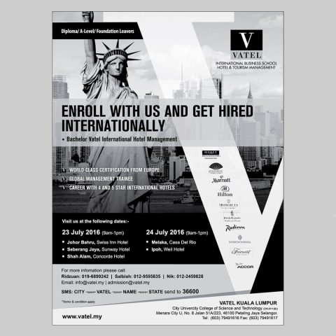 City University scholarship newspaper ad 1