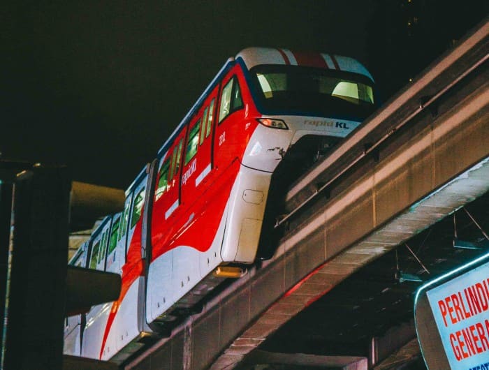 Train wrap advertising on a Malaysian rail line