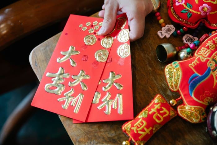 Red ang pow envelopes for Chinese New Year